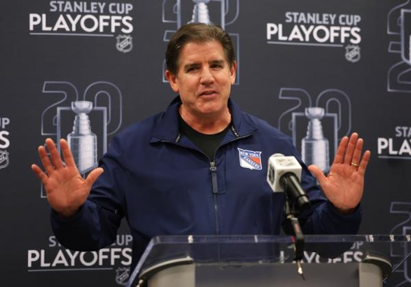 New York Rangers head coach Peter Laviolette when the New York Rangers held their practice Wednesday, May 1, 2024 at Madison Square Garden Training Center in Greenburgh, NY. 