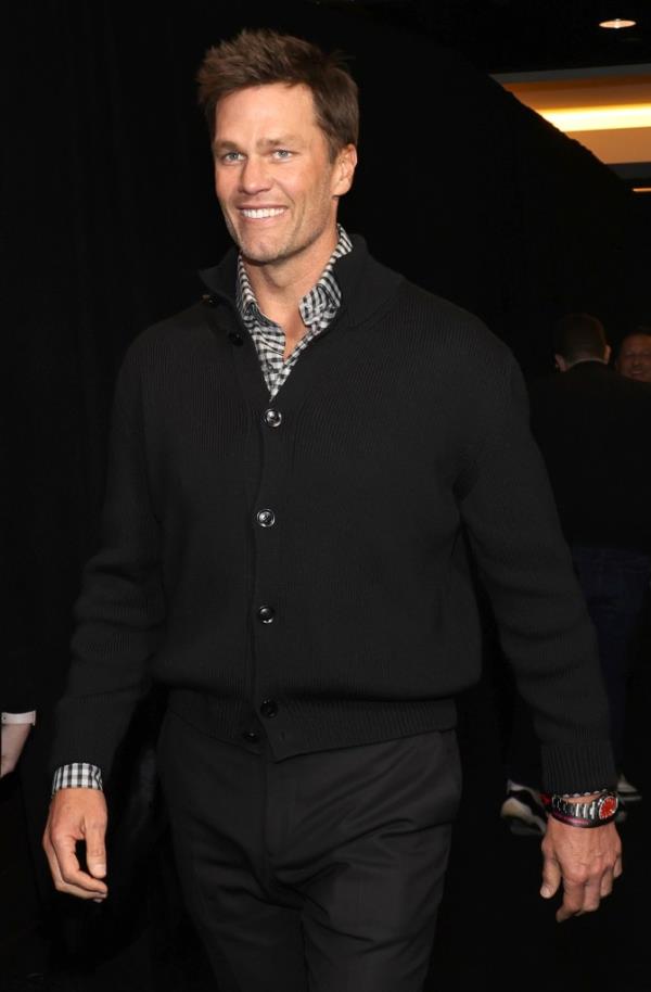 Tom Brady attends Michael Rubin's Fanatics Super Bowl party at the Marquee Nightclub at The Cosmopolitan of Las Vegas on February 10, 2024 in Las Vegas, Nevada. 