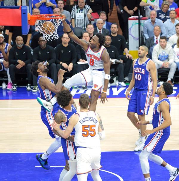 Anunoby got over Joel Embiid for the slam.