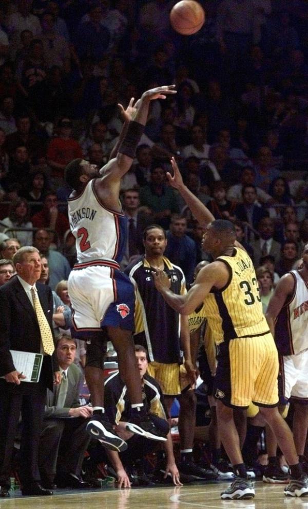 Larry Johnson's four-point play is one of the top moments in Knicks-Pacers playoff battles.