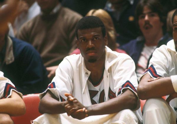 Bernard King sits during a game in 1982.