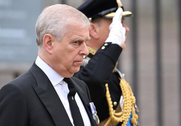 LONDON, ENGLAND - SEPTEMBER 19: Prince Andrew, Duke of York during the State Funeral of Queen Elizabeth II at Westminster Abbey on September 19, 2022 in London, England. Elizabeth Alexandra Mary Windsor was born in Bruton Street, Mayfair, Lo<em></em>ndon on 21 April 1926. She married Prince Philip in 1947 and ascended the throne of the United Kingdom and Commo<em></em>nwealth on 6 February 1952 after the death of her Father, King George VI. Queen Elizabeth II died at Balmoral Castle in Scotland on September 8, 2022, and is succeeded by her eldest son, King Charles III. (Photo by Karwai Tang/WireImage)