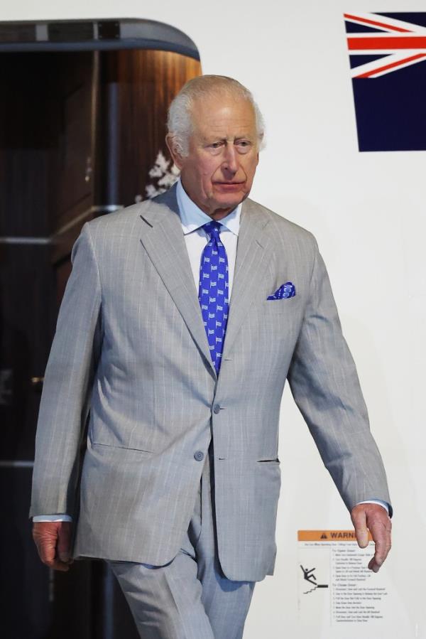 King Charles III arrives at Faleolo Internatio<em></em>nal Airport for his official welcome on Oct. 23, 2024 in Apia, Samoa.